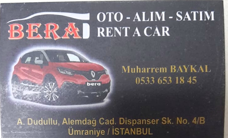 BERA OTO ALIM SATIM RENT A CAR Logosu