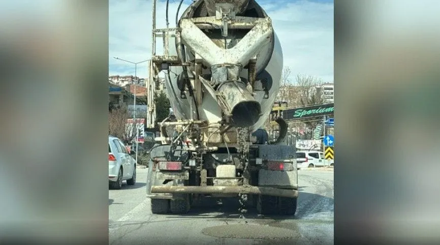 Manşet: YOLA BETON DÖKEN MİKSERE, 839 BİN TL CEZA!