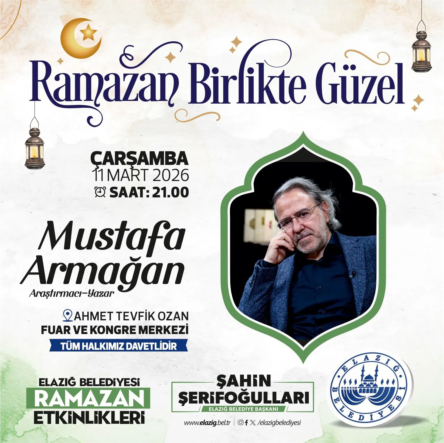 Manşet: ARAŞTIRMACI-YAZAR MUSTAFA ARMAĞAN, ELAZIĞLILARLA BULUŞUYOR