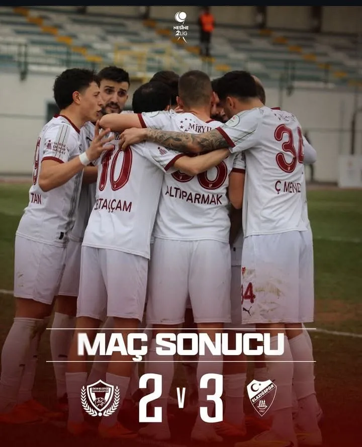 Manşet: ELAZIĞSPOR ANKARA'DA GÜLDÜ, PLAY OFF ŞANSINI SÜRDÜRDÜ