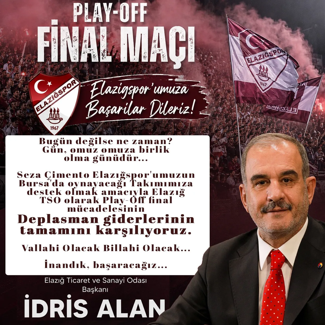 Manşet: BAŞKAN ALAN, BURSA DEPLASMAN GİDERLERİNİN KARŞILIYOR