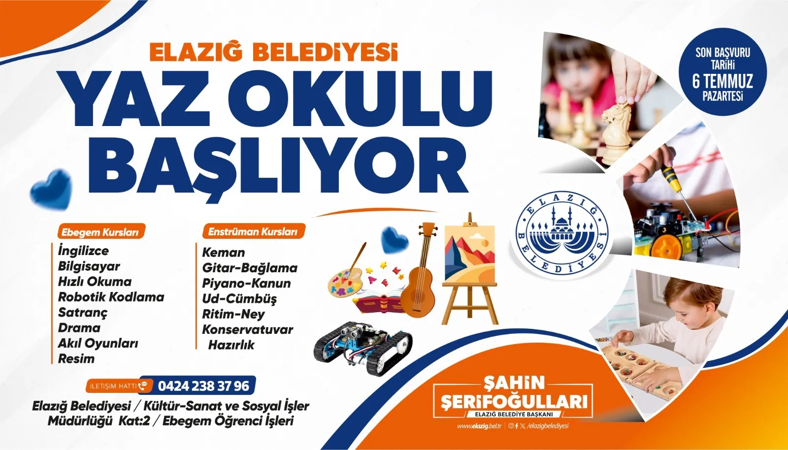 Manşet: ELAZIĞ BELEDİYESİ YAZ OKULU İÇİN KAYITLAR DEVAM EDİYOR