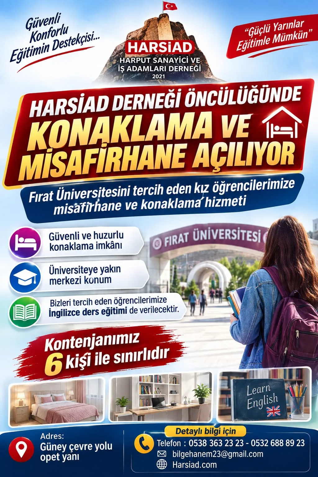 Manşet: HARSİAD, ÜNİVERSİTELİ KIZ ÖĞRENCİLER İÇİN KONAKLAMA HİZMETİ BAŞLATIYOR