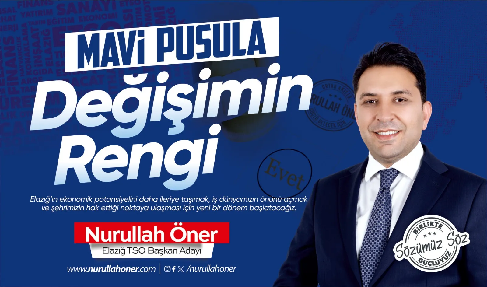 Manşet: NURULLAH ÖNER’İN SEÇİM RENGİ BELLİ OLDU: "MAVİ PUSULA"