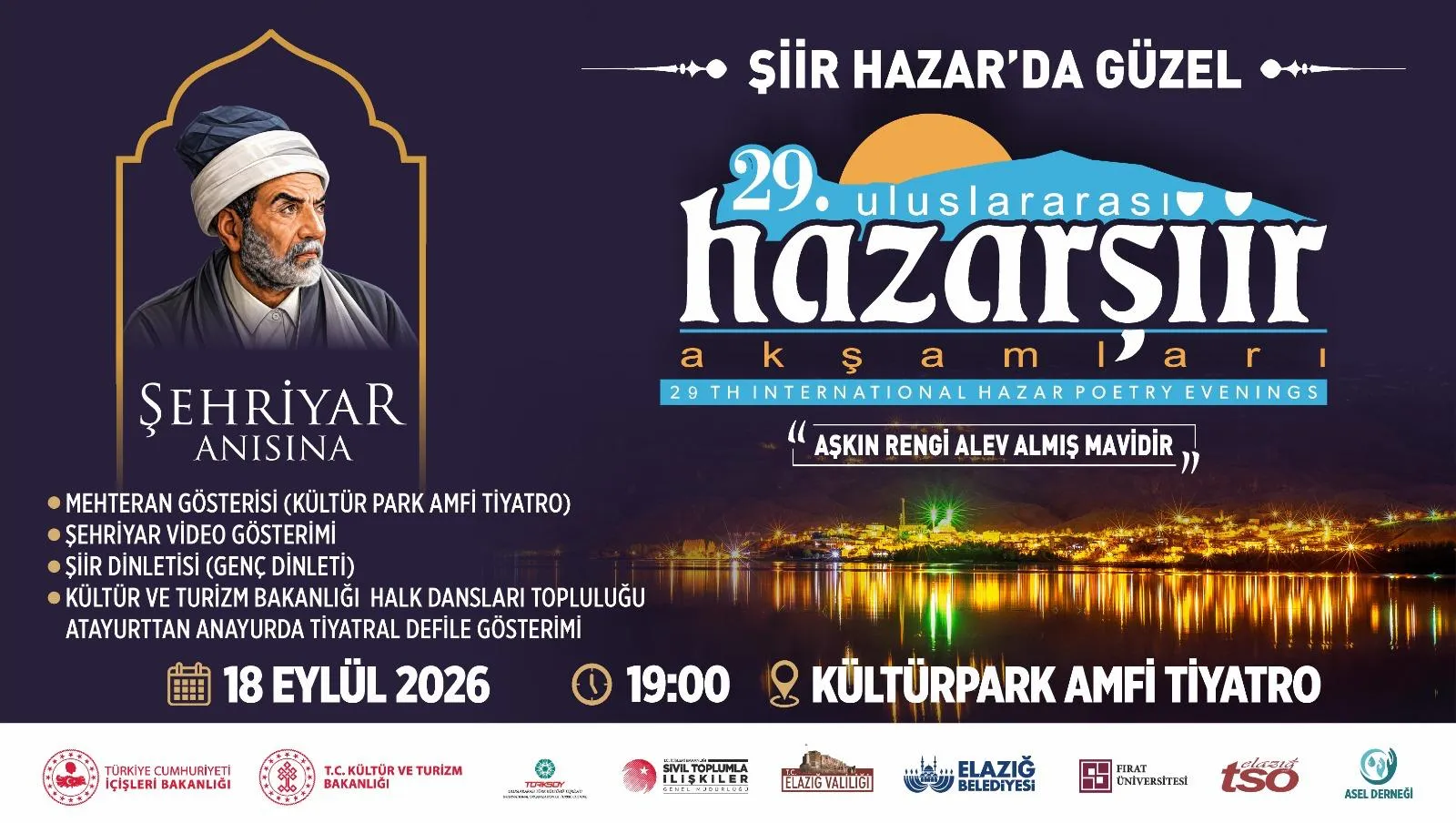 Manşet: 29. ULUSLARARASI HAZAR ŞİİR AKŞAMLARI BAŞLIYOR