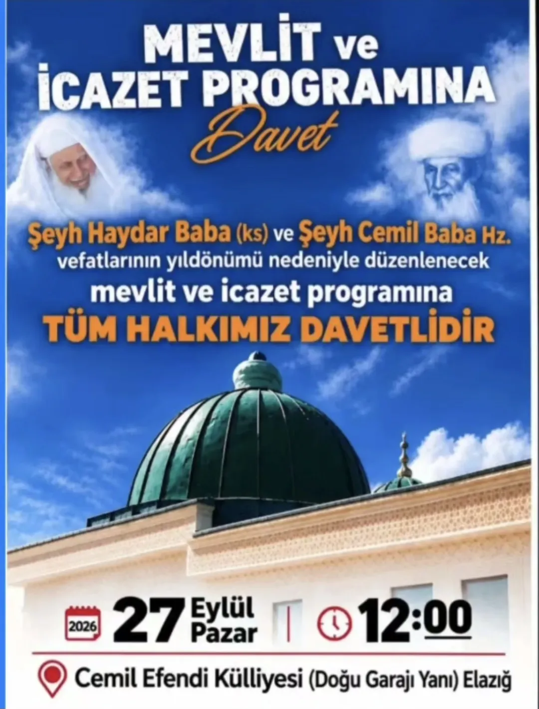 Manşet: CEMİL EFENDİ KULLİYESİNDE İCAZET VE MEVLİD PROGRAMI