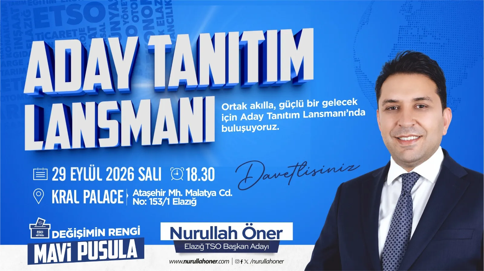 Manşet: NURULLAH ÖNER’DEN ELAZIĞ’A AÇIK DAVET: “GELİN, BİZİ YAKINDAN TANIYIN”