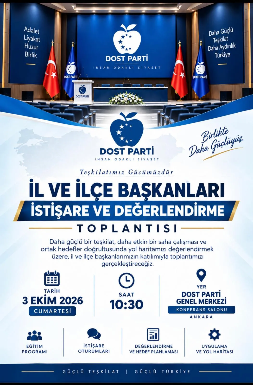 Manşet: DOST PARTİ’DE 3 EKİM HAZIRLIĞI: ELAZIĞ’DAN 3 KİŞİLİK EKİP ANKARA’DA OLACAK