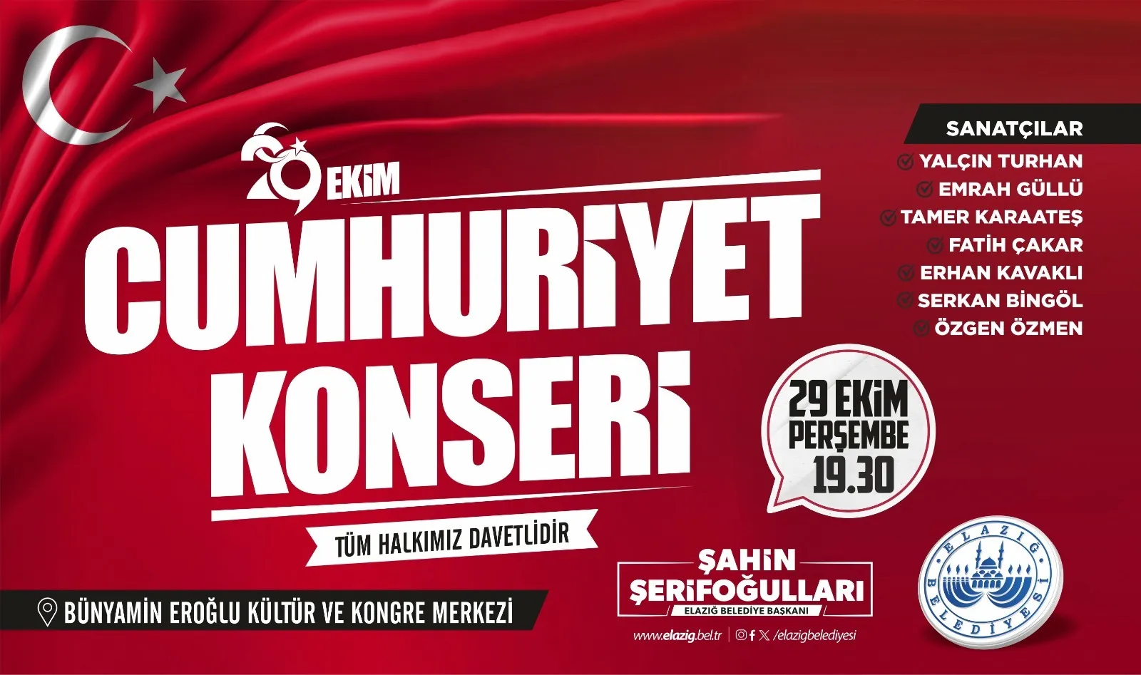 Manşet: ELAZIĞ BELEDİYESİNDEN CUMHURİYET BAYRAMI’NA ÖZEL KONSER